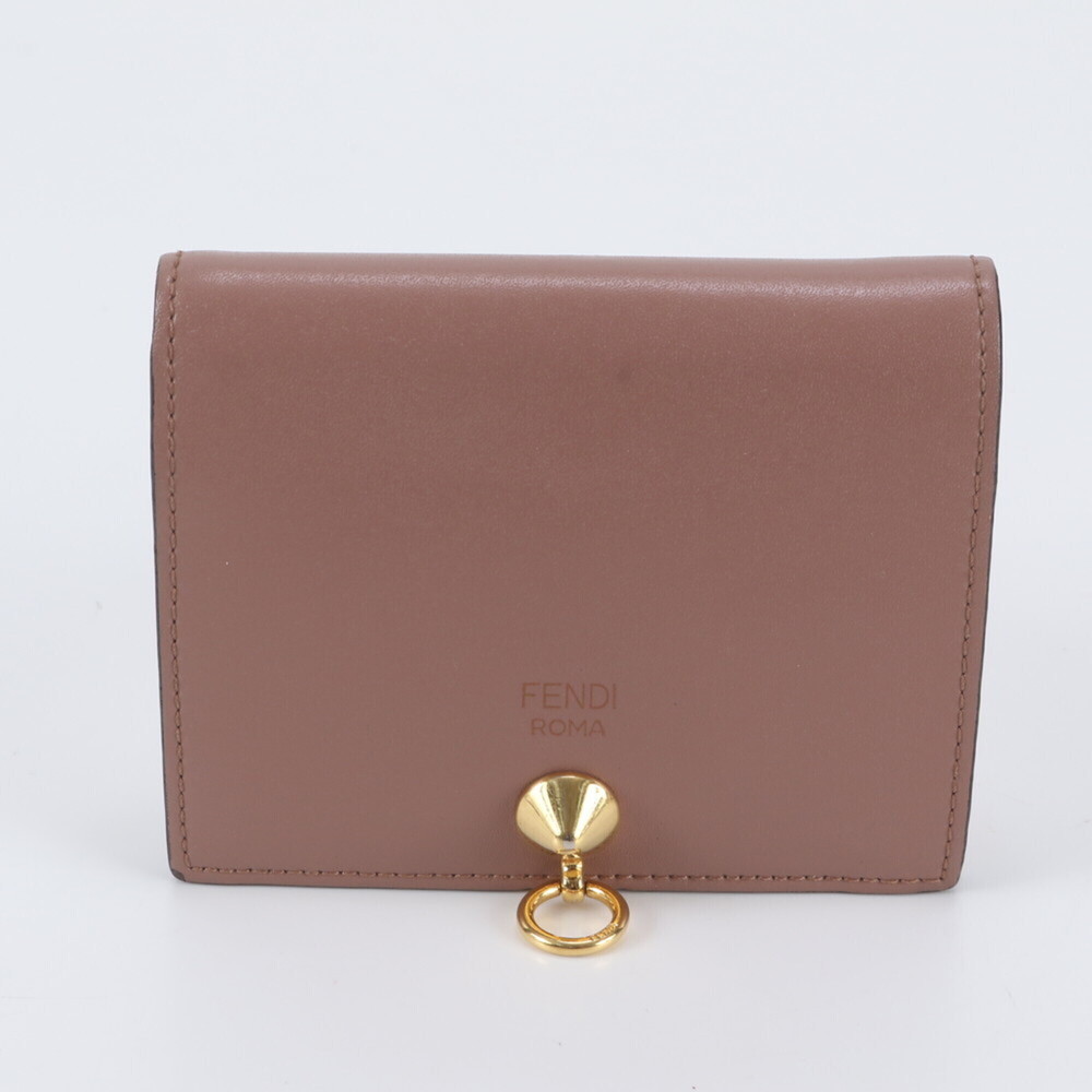 Fendi 8M0387 Leather Bi-fold Wallet Compact Brand Women's